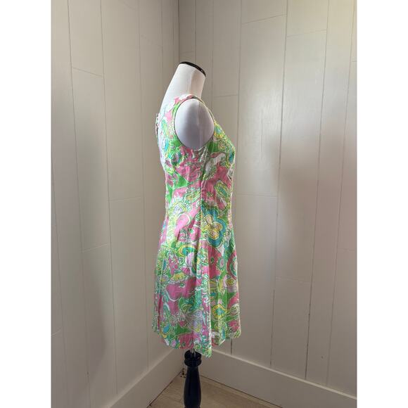 Lilly Pulitzer Pink & Green Floral Mini Dress, Size 0 - Picture 2 of 8